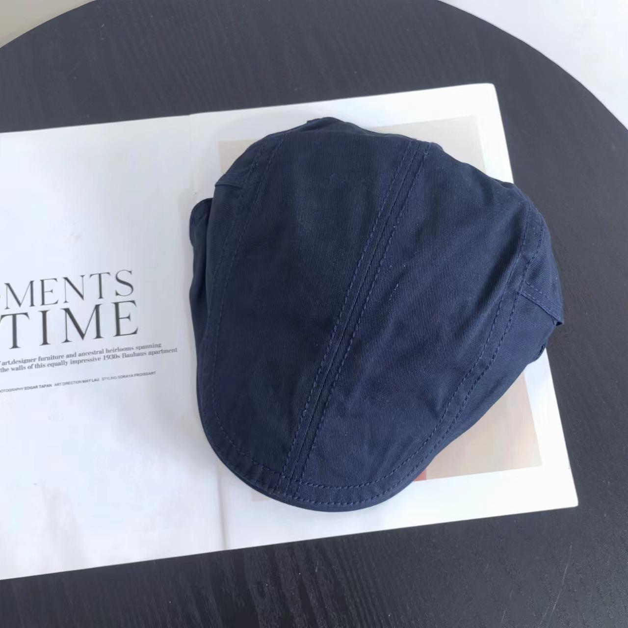 

Duck fragrant hat big head circumference versatile spring and autumn beret hat for men and women, four seasons forward hat for women M（56-58cm） Темно-синій