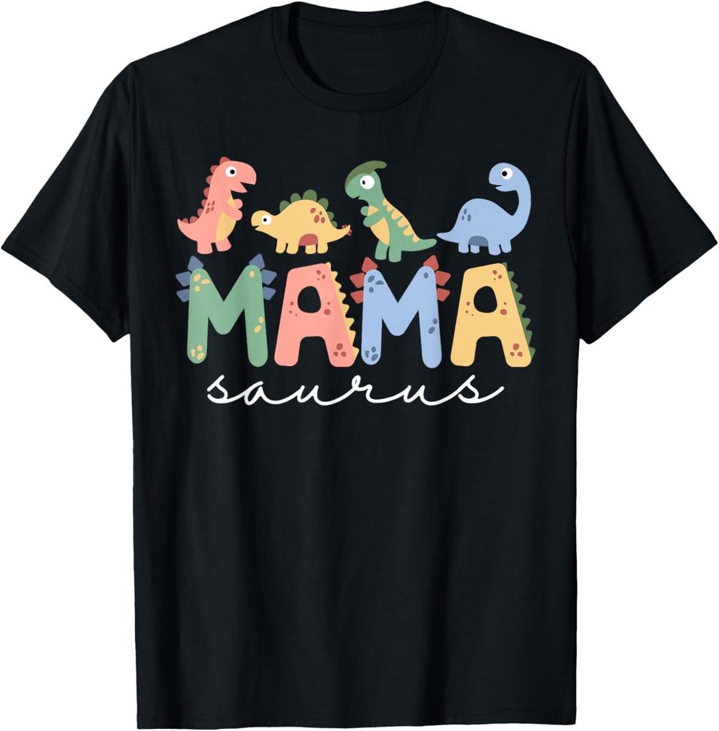 Family T-Shirt Mama Saurus Daddy Saurus Dad Dinosaur Birthday Family Matching T-Shirt Kawayi Custom T-Shirt Ropa Hombre