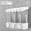 Wall Mounted 3 Chamber Liquid Lotion Shampoo Soap Dispenser Set Bathroom Accessories
