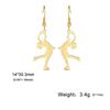 Cazador Stainless Steel Gymnast Yoga Drop Earrings Gold Color Jewelry Earrings for Women 2026 Trending Birthday Mother Day Gift