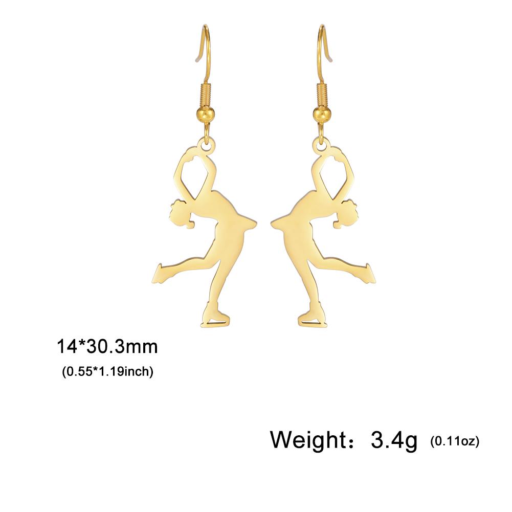 Cazador Stainless Steel Gymnast Yoga Drop Earrings Gold Color Jewelry Earrings for Women 2026 Trending Birthday Mother Day Gift