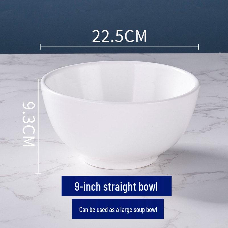 Thickened Ceramic Bowls for Rice, Breakfast, Soup, Noodles - Pure White