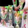 30 st Genomskinliga Rosförpackningspåsar Blomsterbukett Plastpåse Bukettinslagspapper En Rak Påse Blomförpackning