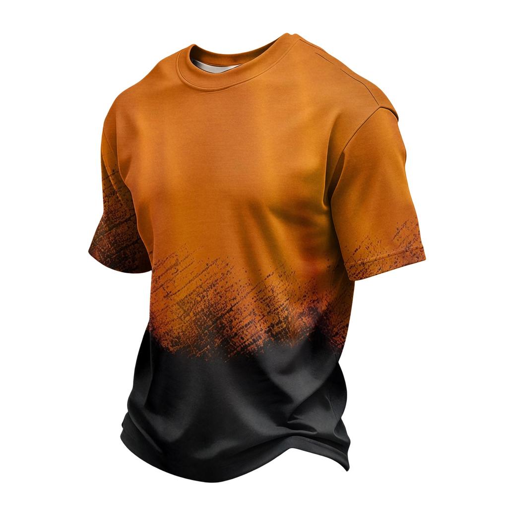 Men's Casual Printed Crew Neck Lightweight Breathable Short Sleeve Top Halloween Themed Graphic Tee for Everyday Wear