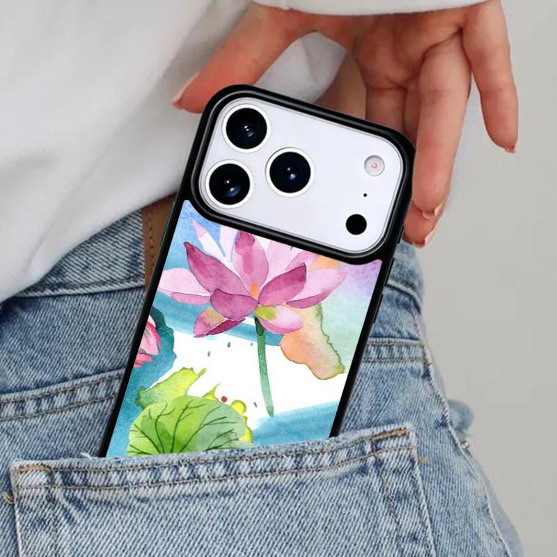 Lotus Flower Phone Case for iPhone 17ProMax 12 13 14 15 16e 17 Pro Max Plus Air Cover
