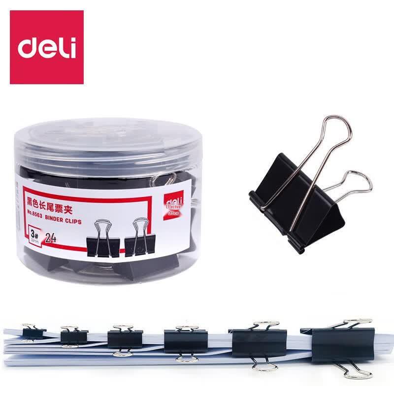 Deli Black Binder Clips 32mm