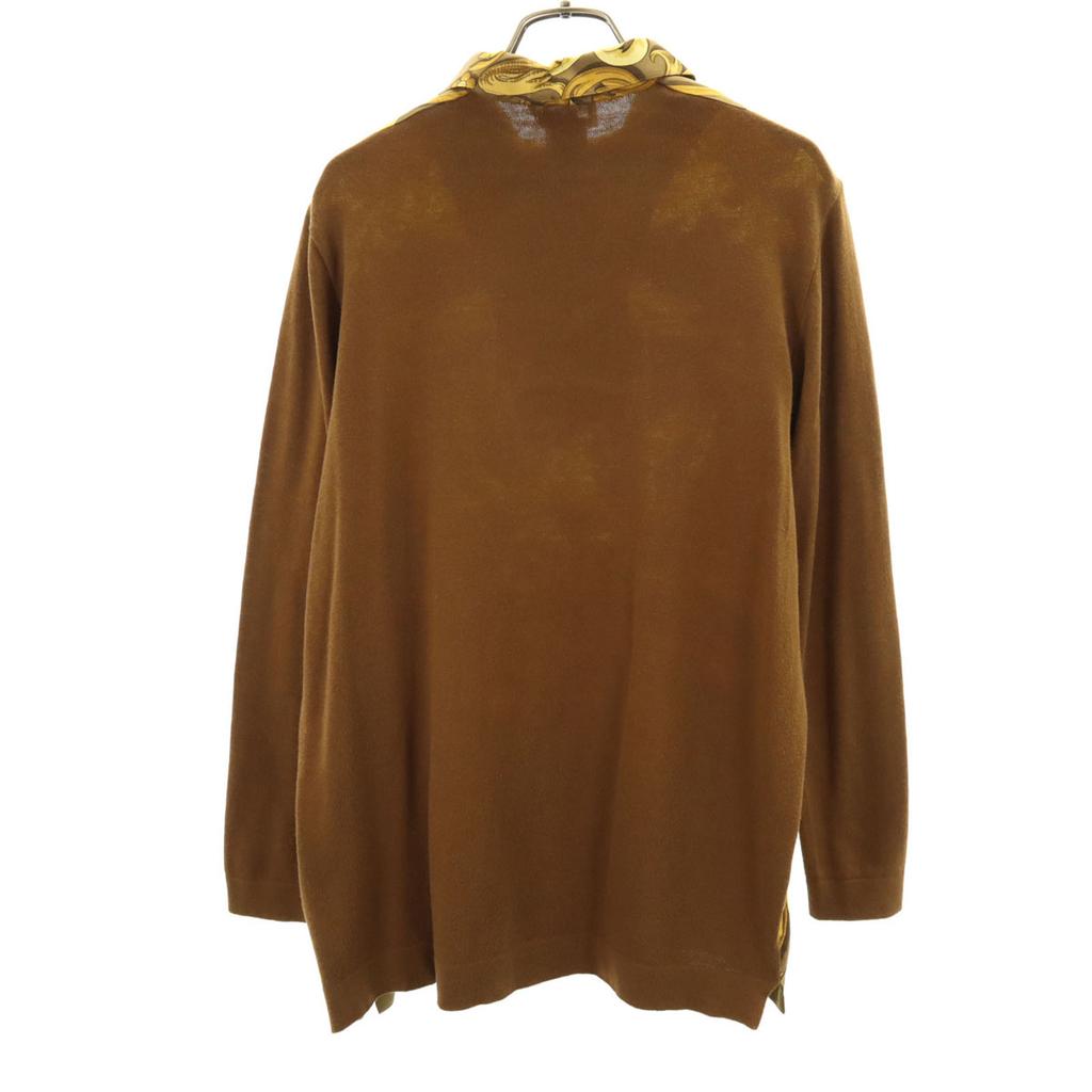 HERMES Made in Italy Old Overall handle Long sleeve Knit switching shirt Women Used