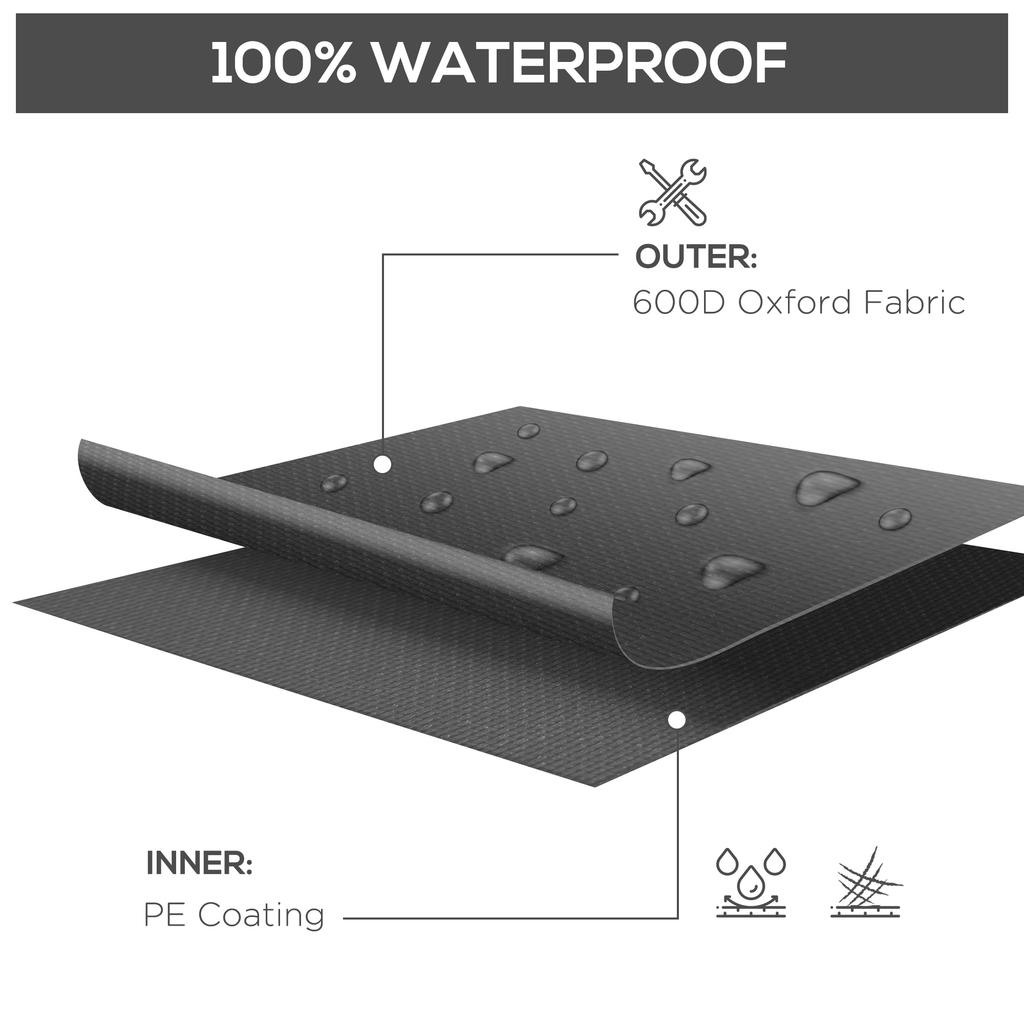 Outdoor Garden Furniture Cover Waterproof, Anti-UV 600D Heavy Duty Oxford Fabric Patio Furniture Cover for Rectangular Sofa Table Set, Black