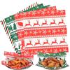 100PCS Christmas Food Parchment Paper Greaseproof Paper Holiday Burger Wrapping Sheets Festive Sandwich Packaging Paper 30x30cm