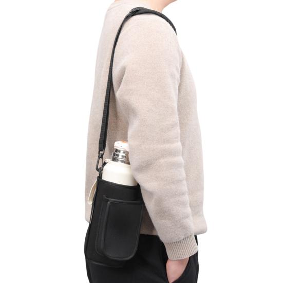 Magnetic Water Bottle Holder Bag with Phone Pocket Towel Buckle Gym Bottle Carrier Pouch Sleeve for Men