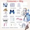 Genshin Impact COS Kamisato Ayaka Skin Huashi Letter Skirt Cosplay Girl Princess Anime Costume