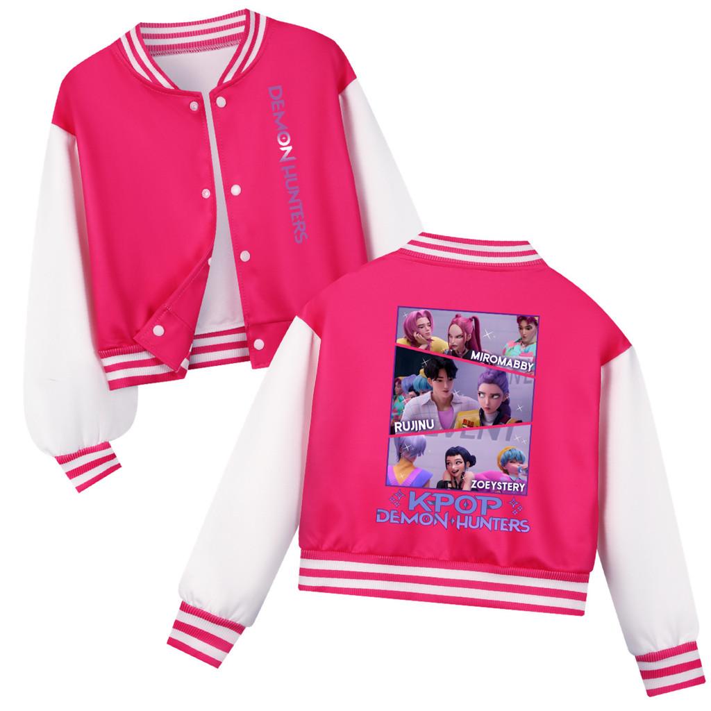 Jachetă de baseball casual cu mâneci lungi, cu imprimeu Rumi Zoey Mira, Cântăreață POP Anime Desene Animate Super Star pentru Fete