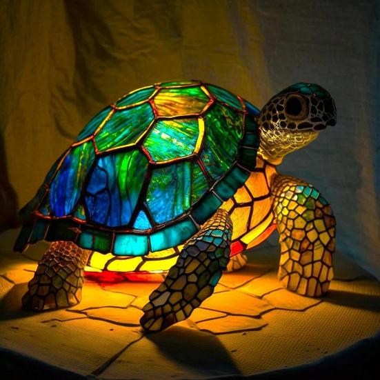 Painted Resin Animal Table Lamp Wild Animal Sculpture Stained Resin Lamp Colorful Night Light Decoration for Bedroom Living Room Christmas Gifts