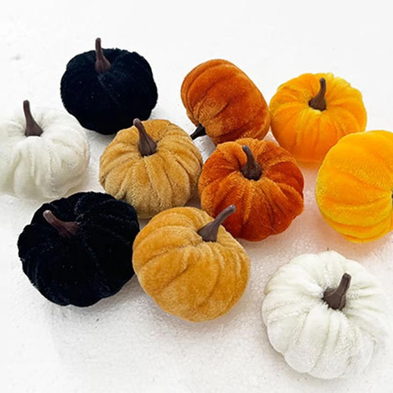 10PCS Halloween Pumpkin Set 5CM Artificial Pumpkin Decorations Halloween Party Foam Pumpkin Desktop Ornament Halloween Decor