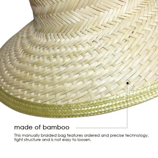 MUQZI Sports Accessory Men Women Bamboo Weave Summer Outdoor Sun Protection Wide Brim Straw Hat Cap
