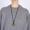 Antique Silver and Gold Double Rope Pendant Necklace with Adjustable Sweater Chain