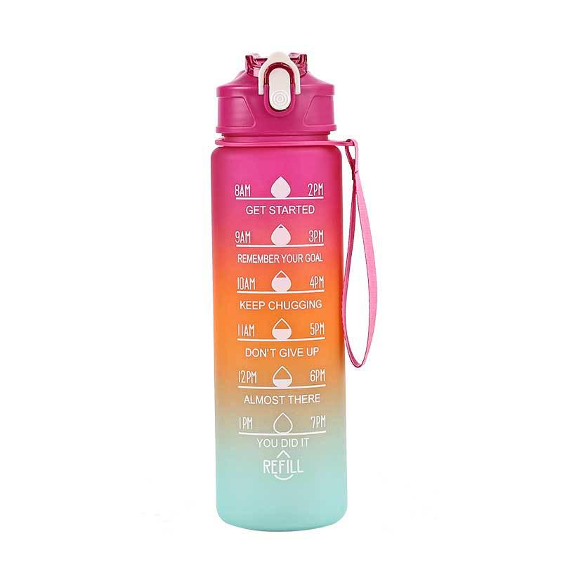 Bouteille d'eau de sport mate dégradée - Bouilloire portable d'extérieur, Pichet d'hydratation réutilisable étanche pour la salle de sport et les voyages