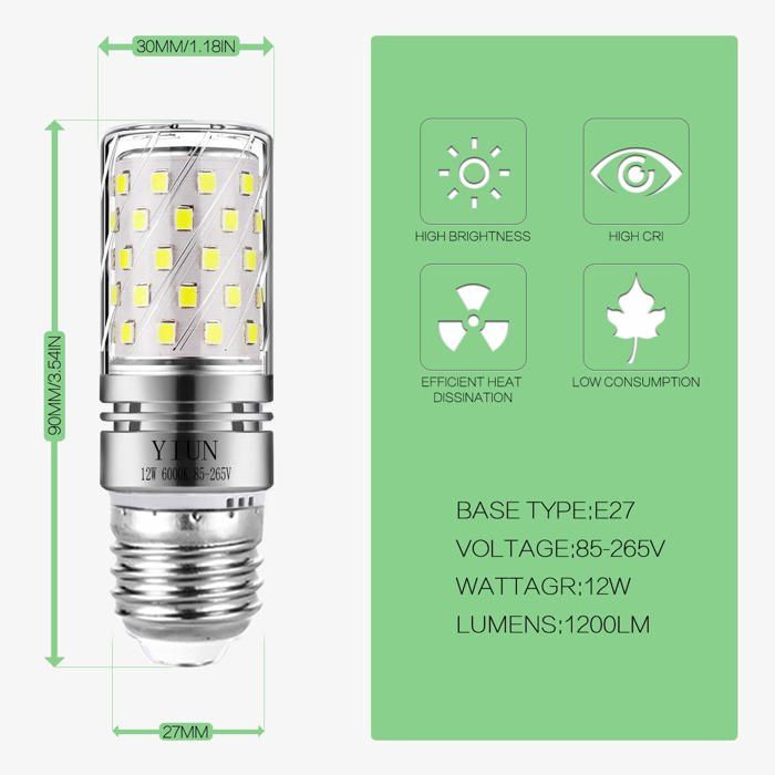 Kapesní svítilna - Yiun - Q-GTQ-E27-12W-DW-4P-3 - 12W - 1200LM - Studená bílá