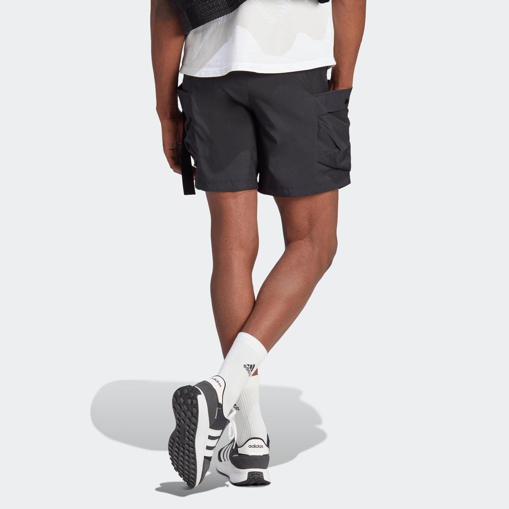 Adidas City Escape Cargo Shorts With Solid Color Logo Men Shorts Black IC6737