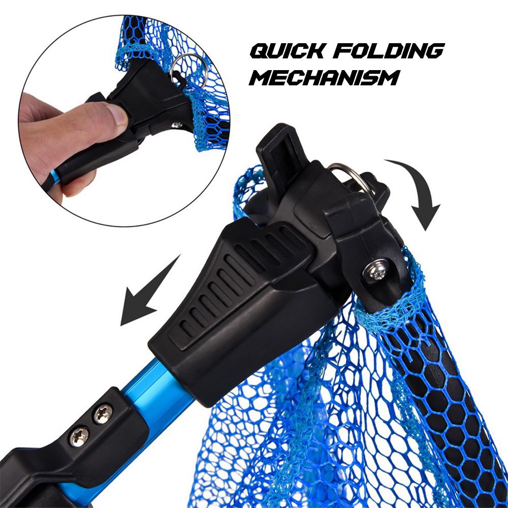 2 Section Collapsible Fishing Net Telescoping Folding Fish Landing Net for Fly Fishing Catch and