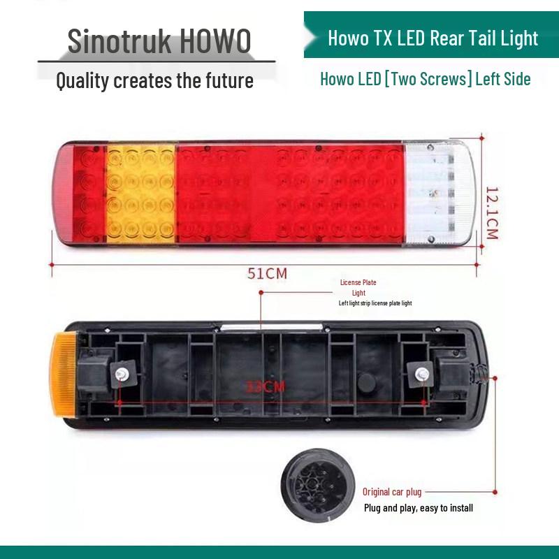 HOWO 380 TX LED Rear Taillight Assembly - High Brightness, PC Anti-smash, Waterproof
