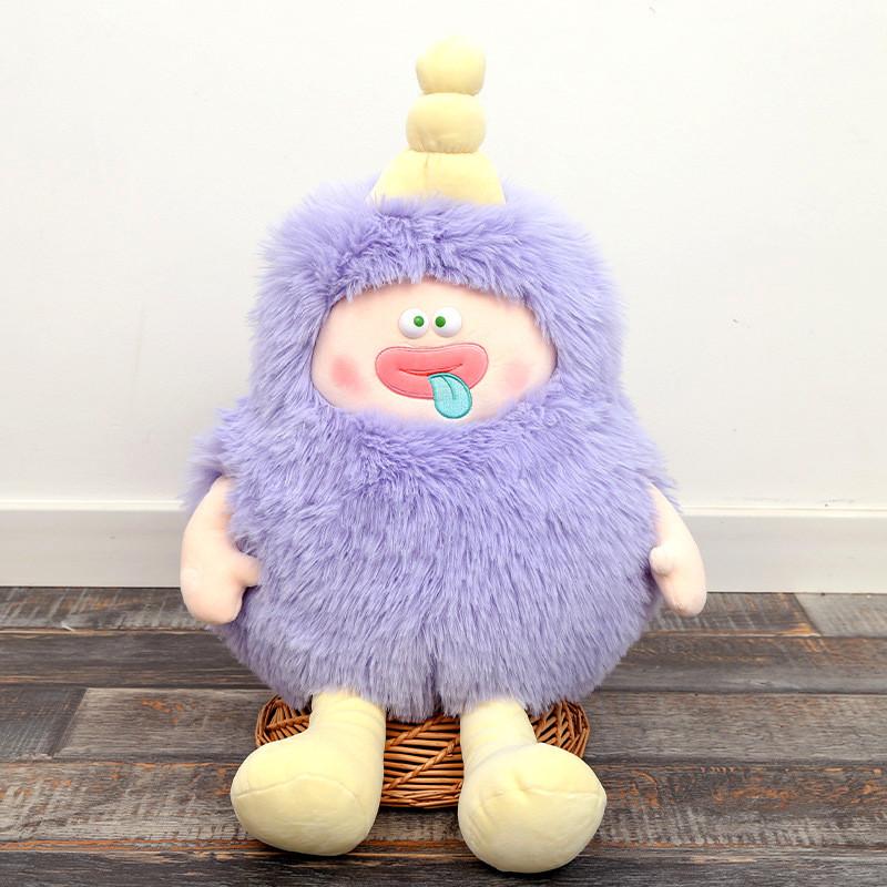 

Long Haired Monster Plush Toy With Pp Cotton Filling For Kids Playroom Decor фіолетовий