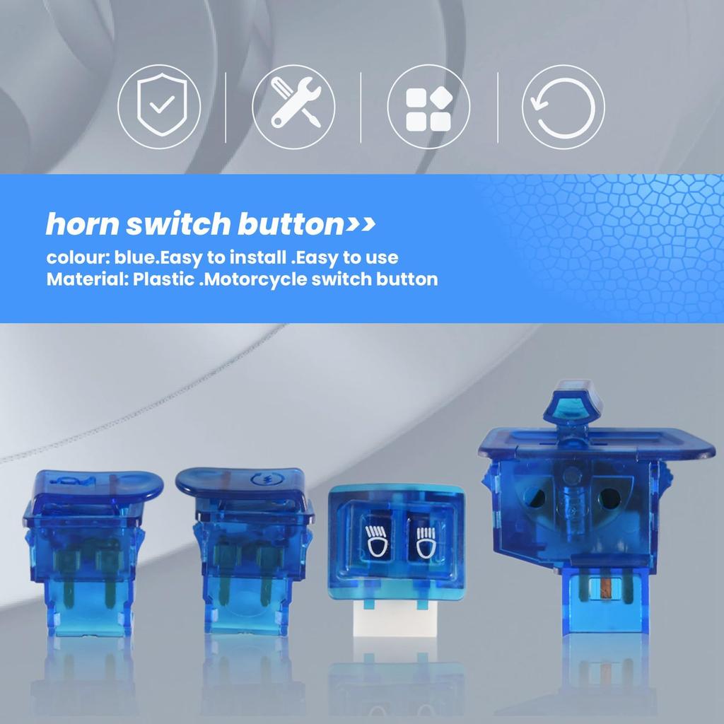 Yixue Tlačítko spínače klaksonu na motocyklu, tlačítko spínače směrových světel, tlačítko startování, pro AF27AF28AF34AF35, modré