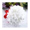 6 Colors Crystal Roses Pearl Bridesmaid Wedding Bouquet Bridal Artificial Silk Flowers Center Pieces Hybrid Decoration