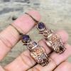 African amethyst rough earring electroformed copper earrings amazing owl earring handmade gemstone jewelry gifts for her brand new earring