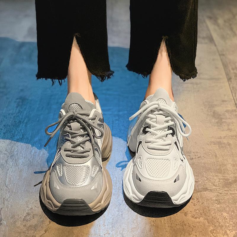 Spring platform casual sports shoes women's 2025 summer new popular dad shoes women's versatile little white shoes tide