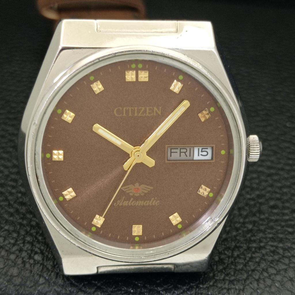 Citizen AUTOMATIC 8200 VINTAGE JAPAN MENS BROWN COLOR DIAL WATCH A500278-2 R151b-a500278