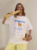 100 Cotton Summer New WoUnisexs Oversized Cotton TShirt Baguette French Bread Print Casual Parisian Style Tee