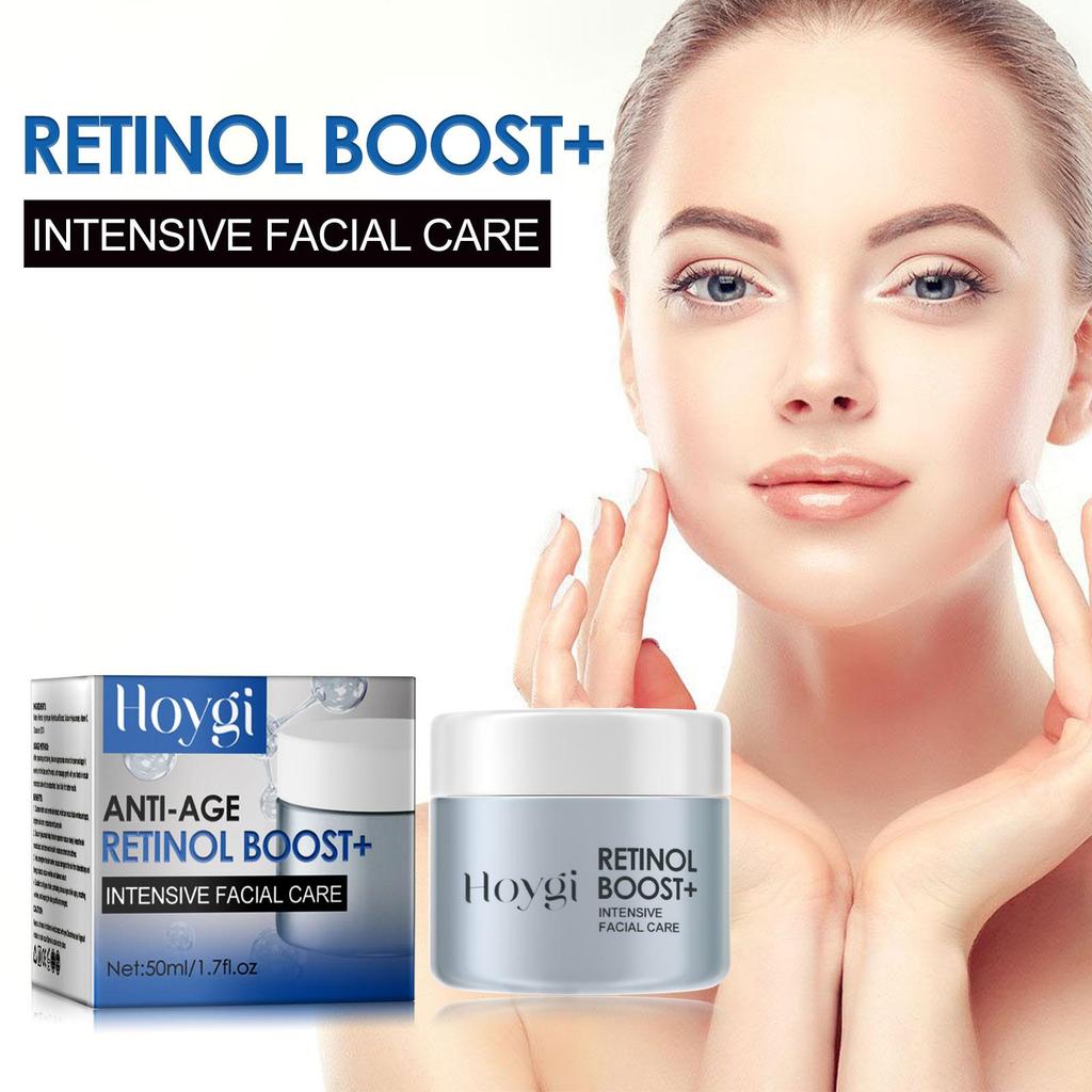 Hoygi Retinol Boost Anti-Age Face Cream 50ml Wrinkle Remover Firming Moisturizer Collagen Hyaluronic Acid Intensive Facial Care For All Skin Types