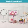 Tall Openwork Desktop Storage Box Drawer-Style Stackable Transparent Plastic Cosmetic Organizer