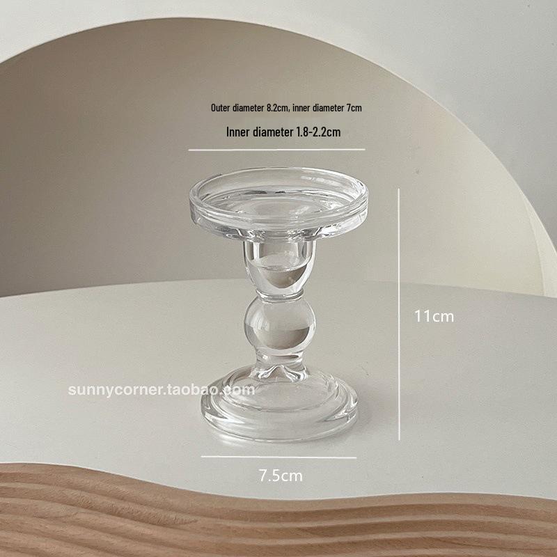 European Retro Roman Column Glass Candlestick - High-End Luxury Scented Candle Holder with Elevated Base