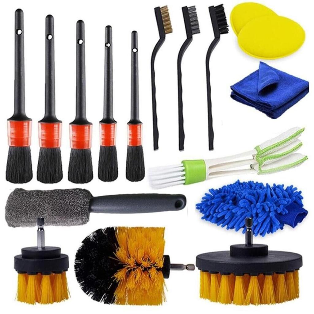 26x Plastic Auto Detailing Brush Set Drill Brush Kit Car Cleaning Tool for Car Wheel Air Outlet Conditioner Cleaning Brushes
