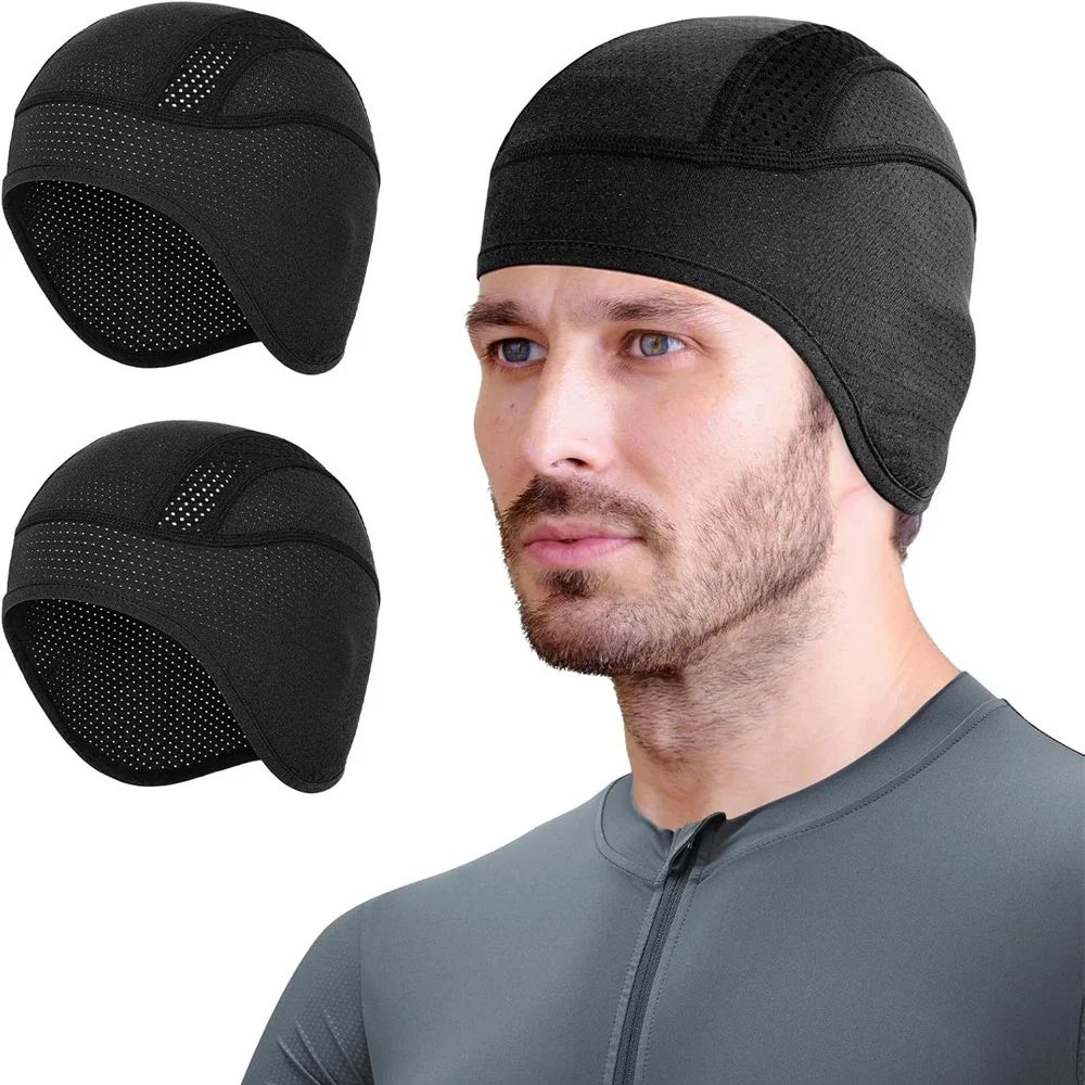 Cappellino da Ciclismo Raffreddante Assorbi Sudore Asciugatura Rapida Sottocasco per Moto Rete Traspirante Protezione Solare Corsa Berretto a Cuffia per Bicicletta