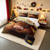 Cute Highland Cow with Daisy Flowers Bedding set (1 duvet cover, 2 pillowcases, duvet not included).