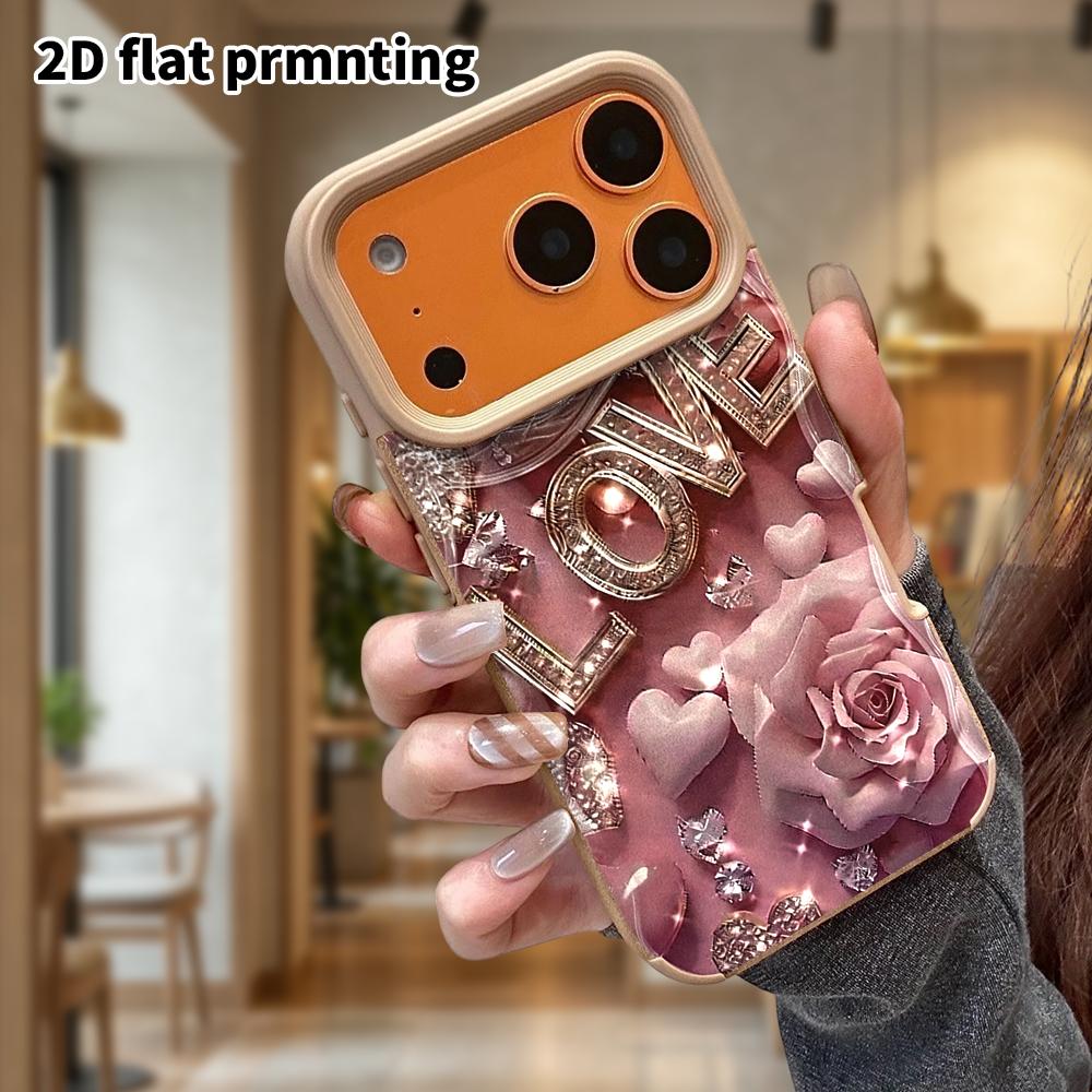 Phone Case: Lambskin 2D Flat Samsung Galaxy A34 A35 M05 M06 S20 S22 S21 FE Plus 5G Protective Case, Pink Rose, Christmas and Halloween Gift