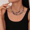 Retro Clavicle Chain Grey Choker Europe America Style Glass Pearl Openning Necklace  Birthday