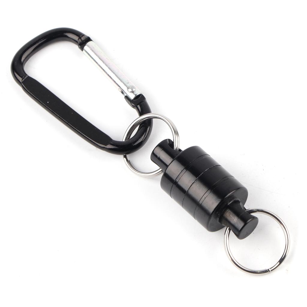 Magnet Buckle Fly Fishing Magnetic Net Release Clip Hanging Holder Lanyard Clip(Single, Silver)