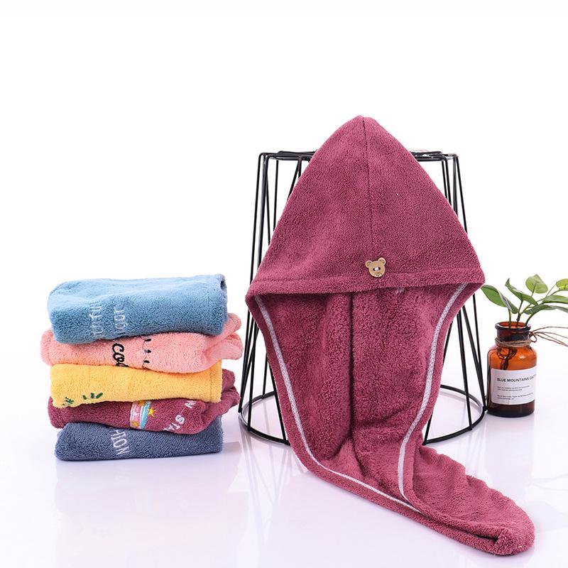 1PC Water Absorbent Quick Dry Hair Cap Bathroom Turban Wrap Hair Drying Cap Soft Super Absorbent