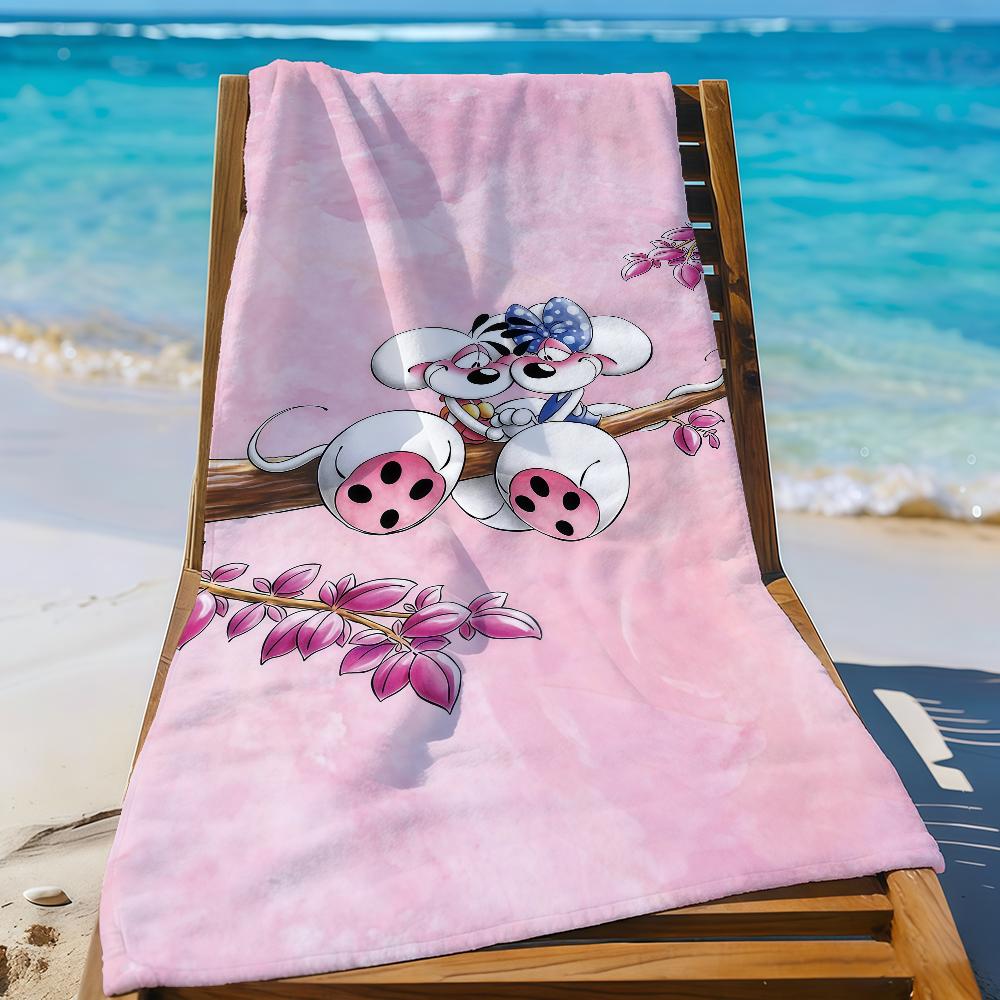 Cartoon Diddl Rat Mouse Towel Sports Quick Dry Travel Camping Gear Sandproof Soft Light Large Beach Towel