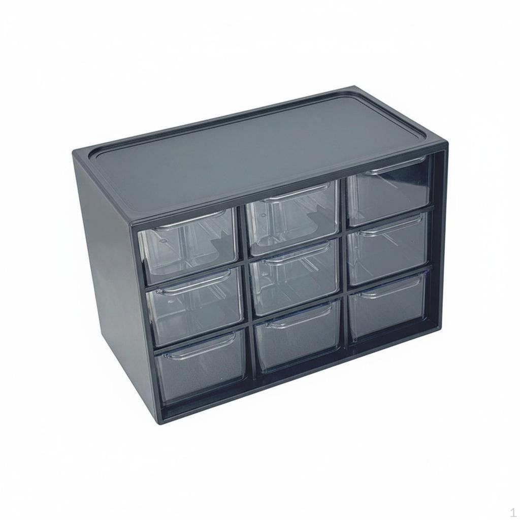 Transparent Bead Organizer Large Capacity 9Drawer Storage Box SpaceSaving 9 Drawer for