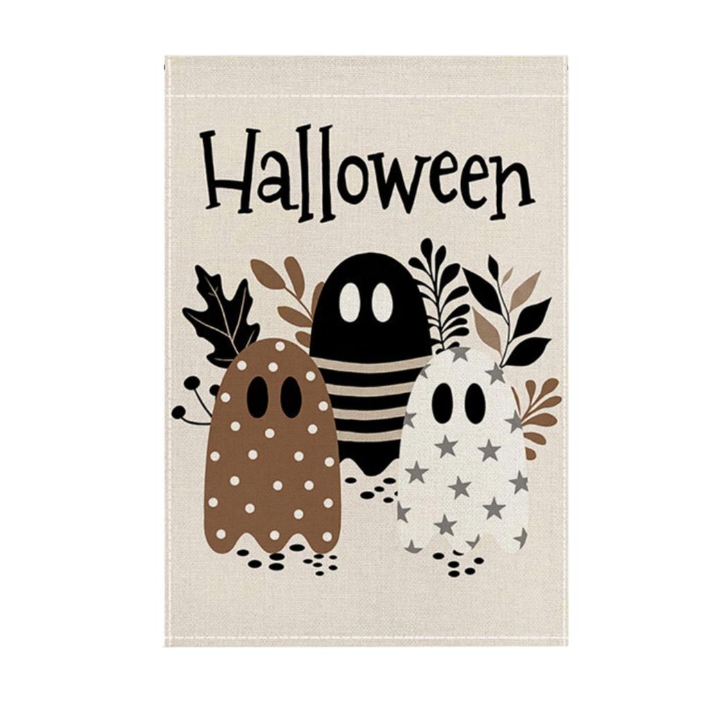 Halloween Garden Flag with Leaf Print for Fall Outdoor Decor