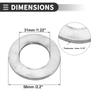 Motoforti Universal Flat Washers, 31mm Inner Diameter, 56mm Outer Diameter, 4mm Thick, Durable Stainless Steel, Silver Tone, 10-Pack