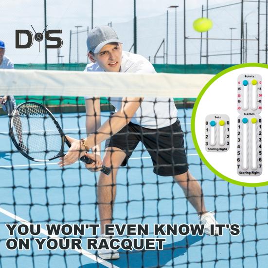 2 ks Počítač skóre pro tenisovou raketu a padel Snadno namontovatelný Malý počítadlo skóre Přenosný Sledovač bodů pro Zaznamenávání Bodů Her Setů