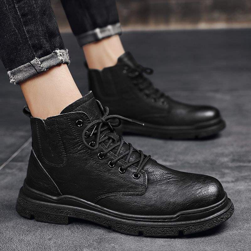 Martin Boots Men's High-top British Leather Shoes Men's Non-slip Soft-soled Short Boots Men's 2025 Autumn New Shoes Men's