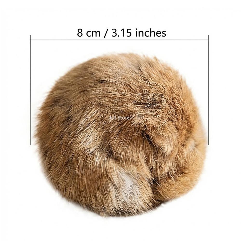 3/5/10PCS Rabbit Fur Ball Cat Toy 8cm Plush Catnip Interactive Chase Ball for Indoor Kitten Exercise Pet Accessories Daily Use