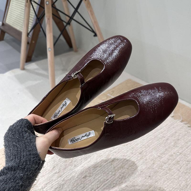 Fashion 2025 New Fashion Buckle Strap Ladies Mary Janes Flats Shoes Slip On Female Shallow Footwear Round Toe Women Flats With Shoes